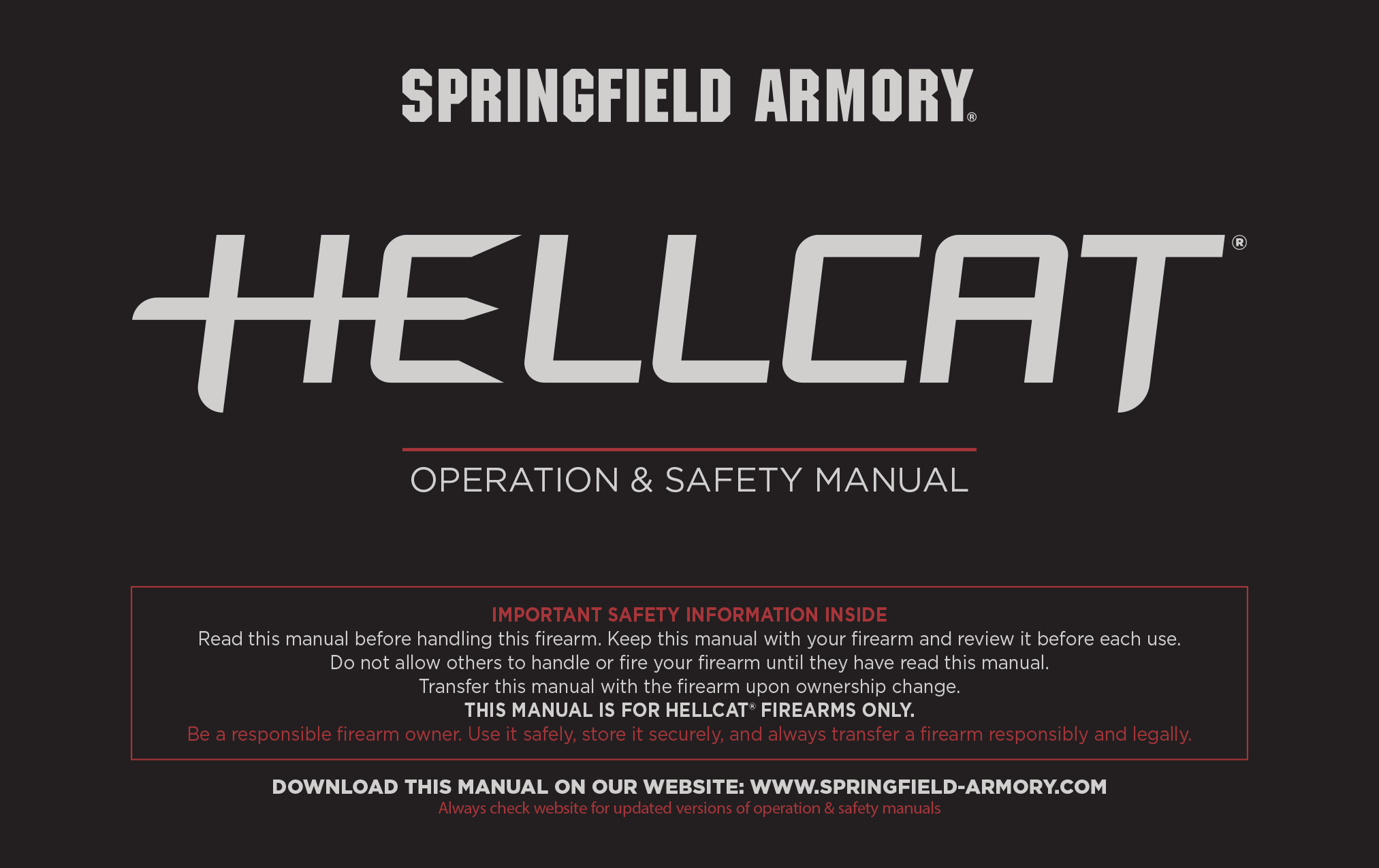 Springfield Hellcat Owner's Manual
